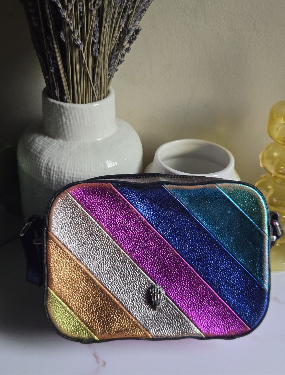 GUC Kurt Geiger London Kensington Metallic Rainbow Camera Bag